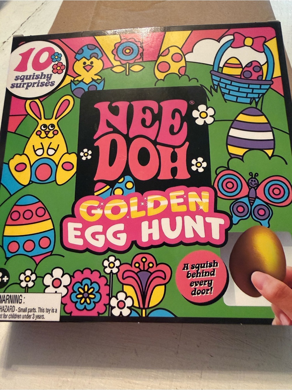 Golden Egg Hunt Kids Squishy Toy - Pink & Green